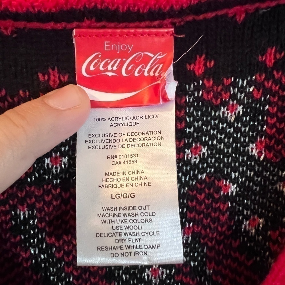 𝅺coca COLA Women's Ugly Christmas Sweater Polar Bears Holiday Coke Size Large - Picture 4 of 5